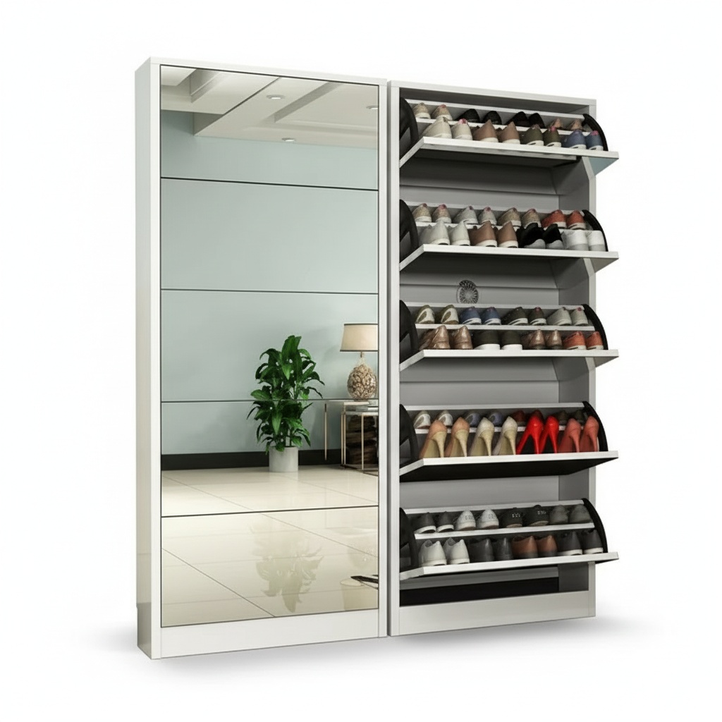 Shoe Rack Cabinet Narrow Entryway - Mobile scarpiera moderno in legno con