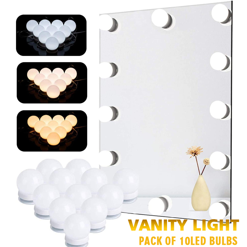 Dressing Table Vanity With Lighted Mirror - Lampadine per specchio per trucco a