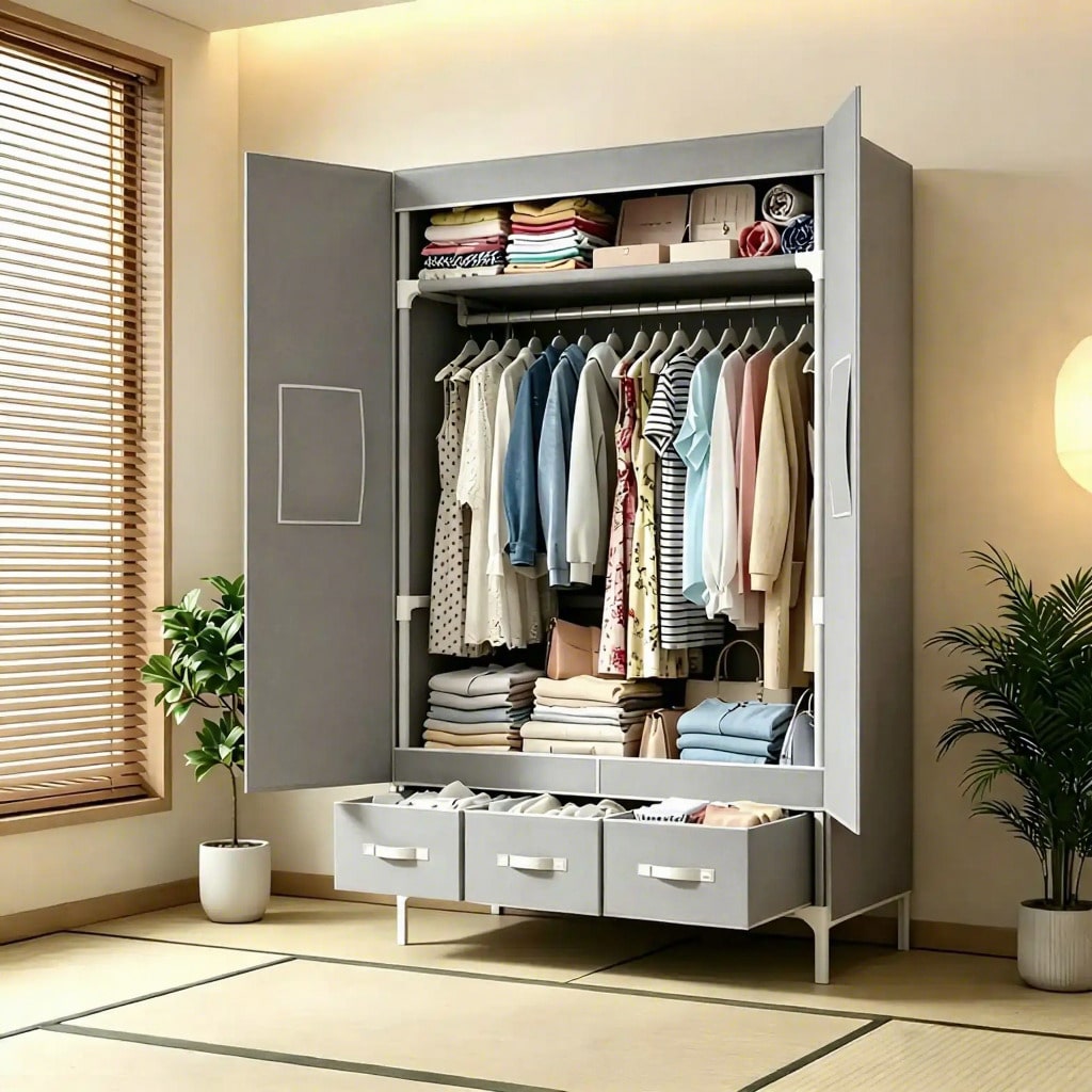 Wardrobe Closet Portable Fabric Cover - Armadio Portatile, Organizzatore per Vestiti da