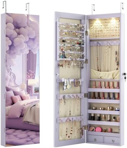 Full Length Mirror Jewelry Armoire - Armadio Portagioielli da Parete o da