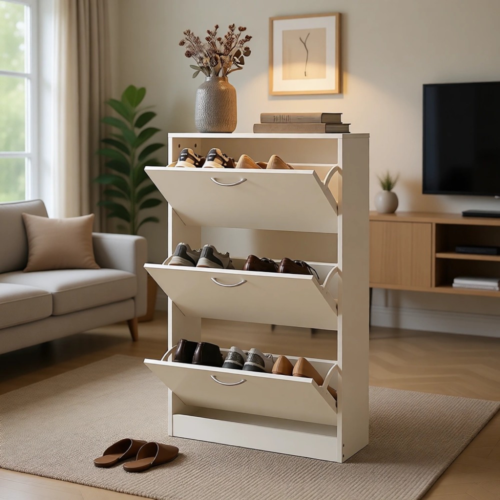 Shoe Rack Cabinet Narrow Entryway - Mobiletto Portascarpe Sottile per Ingresso con