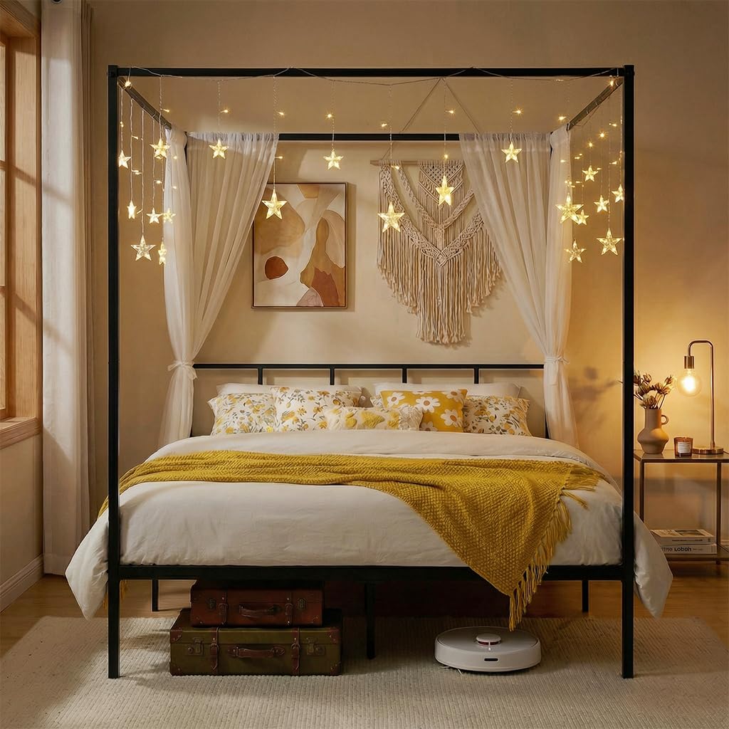 Struttura letto a baldacchino  - Canopy Bed Frame Metal Queen recensione e prezzo