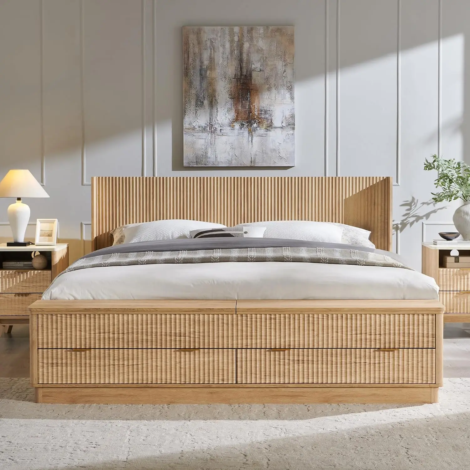 Letto matrimoniale scanalato c - King Size Bed Frame With Storage Drawers recensione e prezzo
