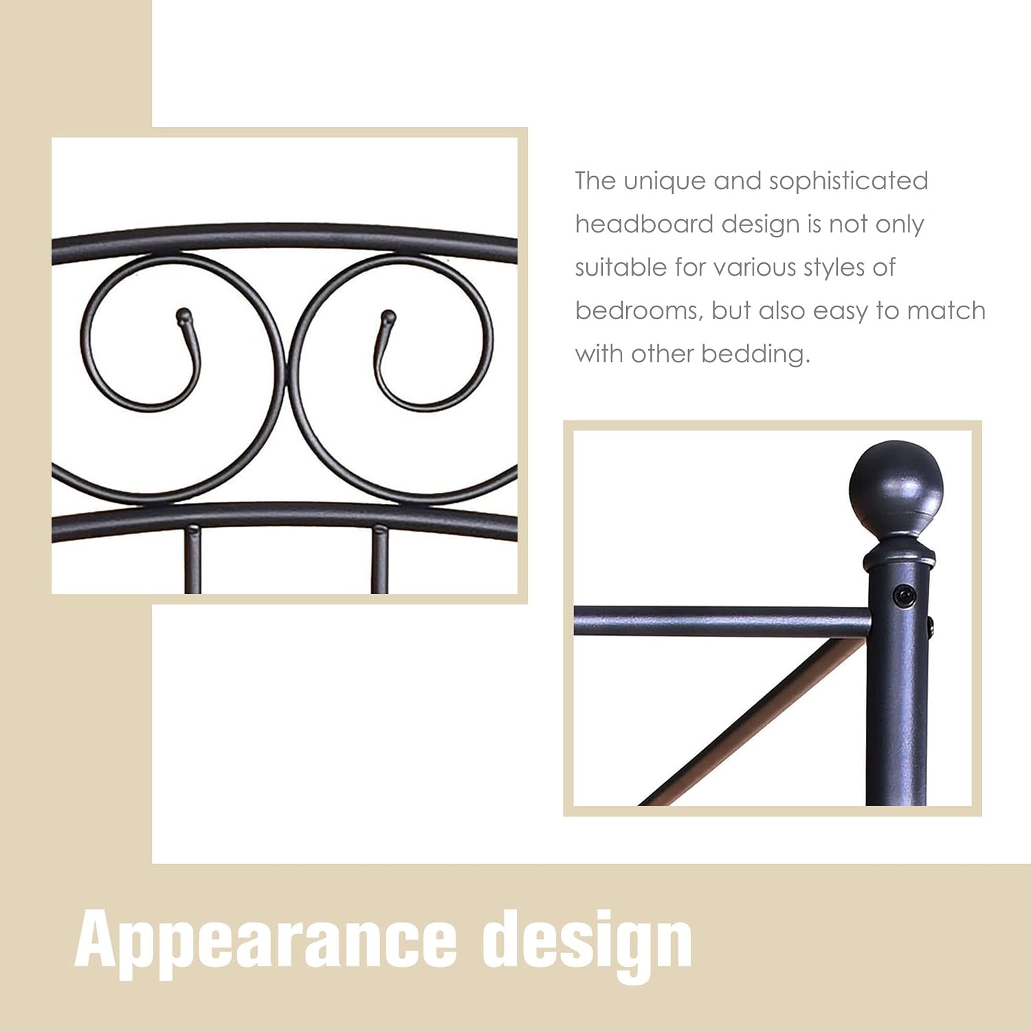 Letto a baldacchino in metallo - Canopy Bed Frame Metal Queen recensione e prezzo