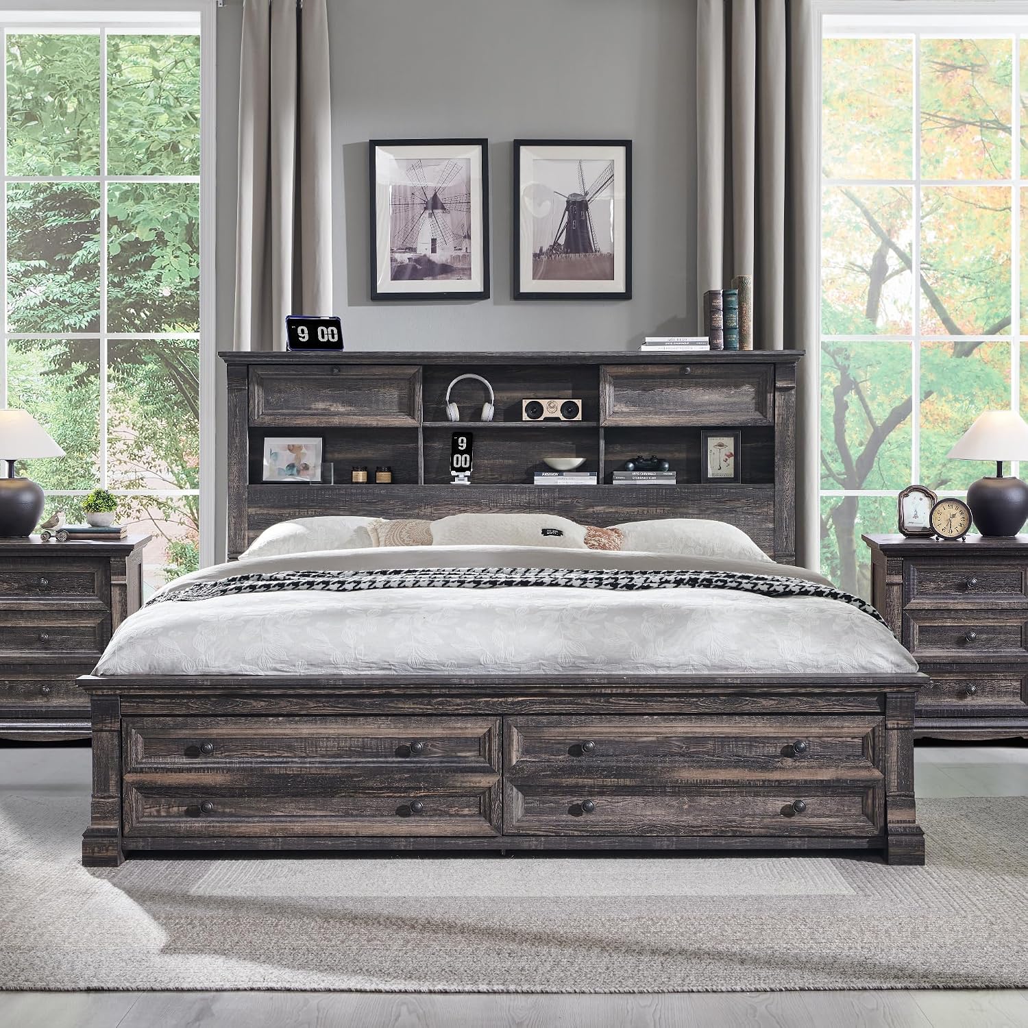 Letto matrimoniale con testier - King Size Bed Frame With Storage Drawers recensione e prezzo