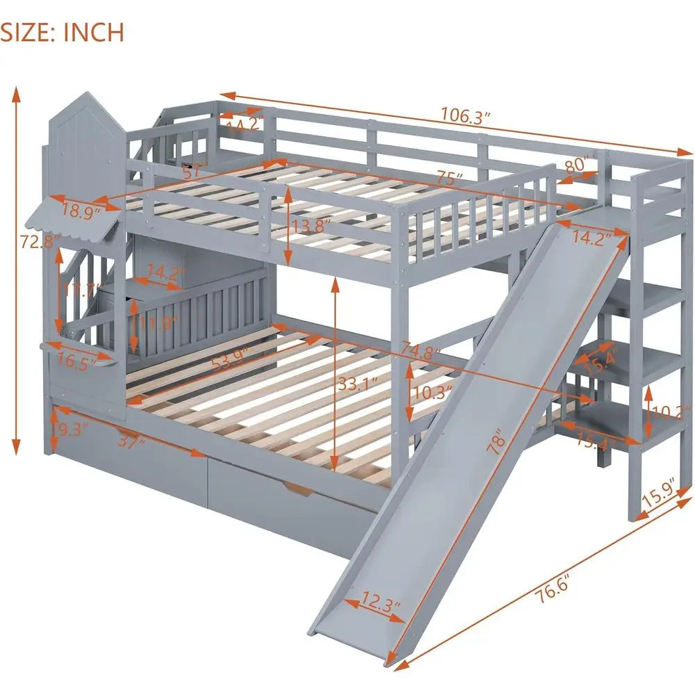 Letto a castello matrimoniale  - Bunk Bed With Stairs And Slide recensione e prezzo