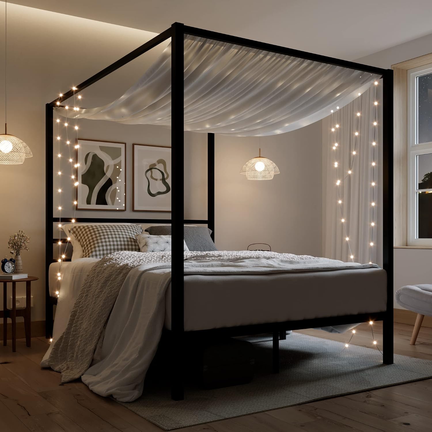 Struttura del letto a baldacch - Canopy Bed Frame Metal Queen recensione e prezzo