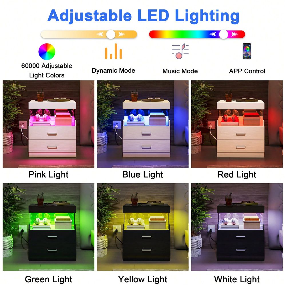 Comodino Nero con LED e Stazio - Floating Nightstand With Led Light recensione e prezzo