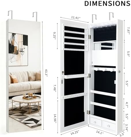 Armadio Portagioie con Serratu - Full Length Mirror Jewelry Armoire recensione e prezzo