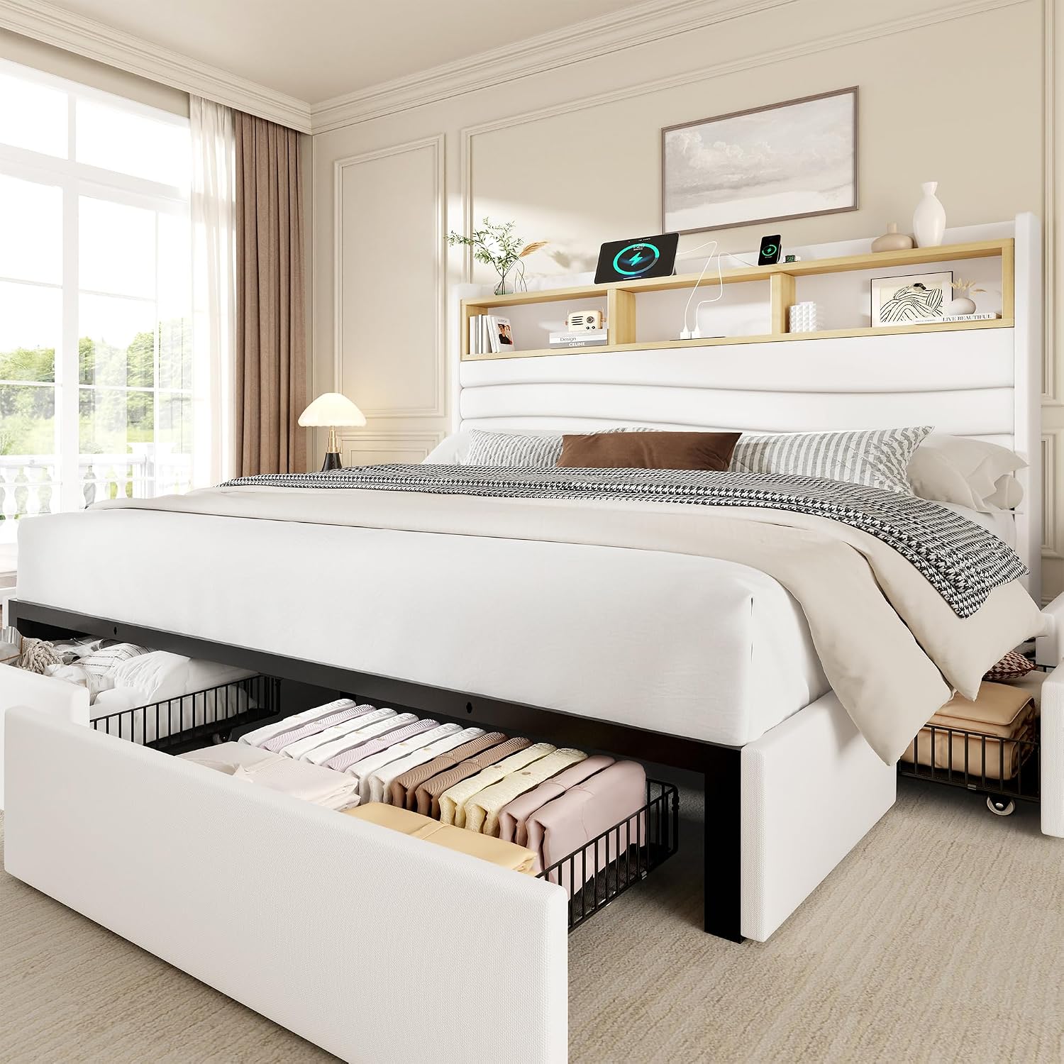 Letto King Size con 6 Cassetti - King Size Bed Frame With Storage Drawers recensione e prezzo