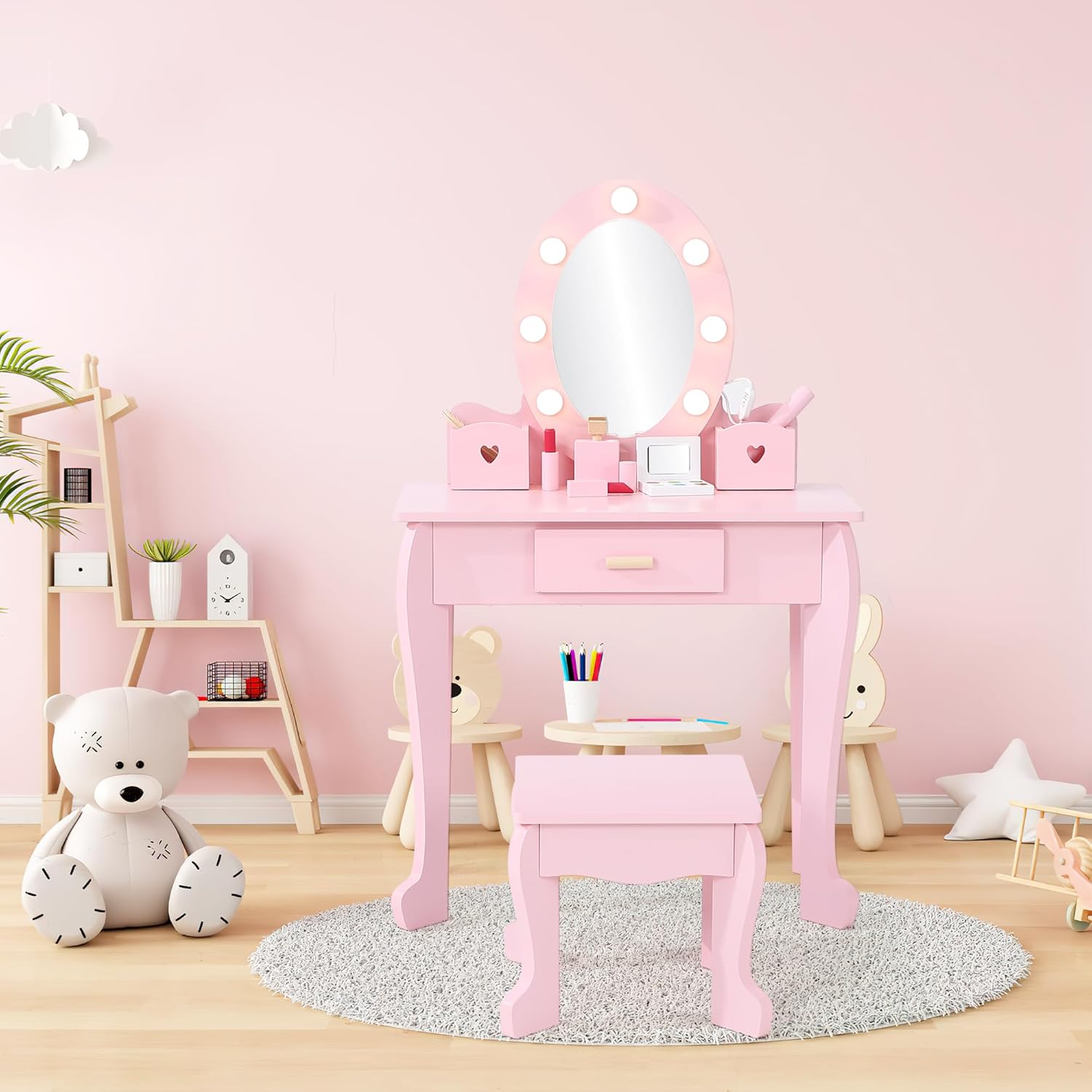 Set Tavolo da Trucco e Sgabell - Dressing Table Vanity With Lighted Mirror recensione e prezzo