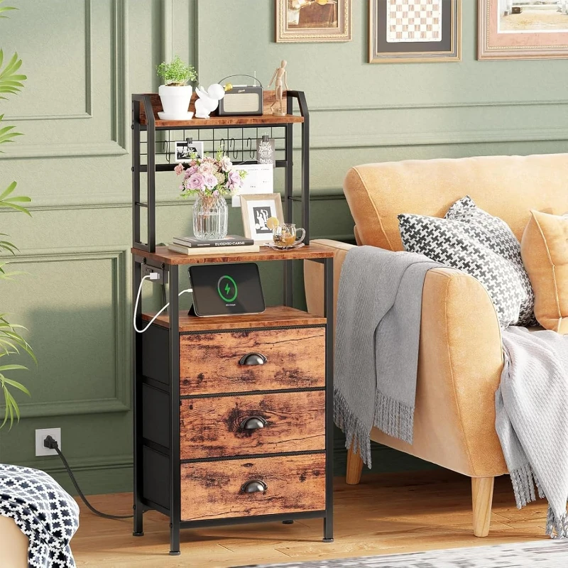 Comodino Alto 40'' con Stazion - Solid Wood Nightstand 2 Drawers recensione e prezzo