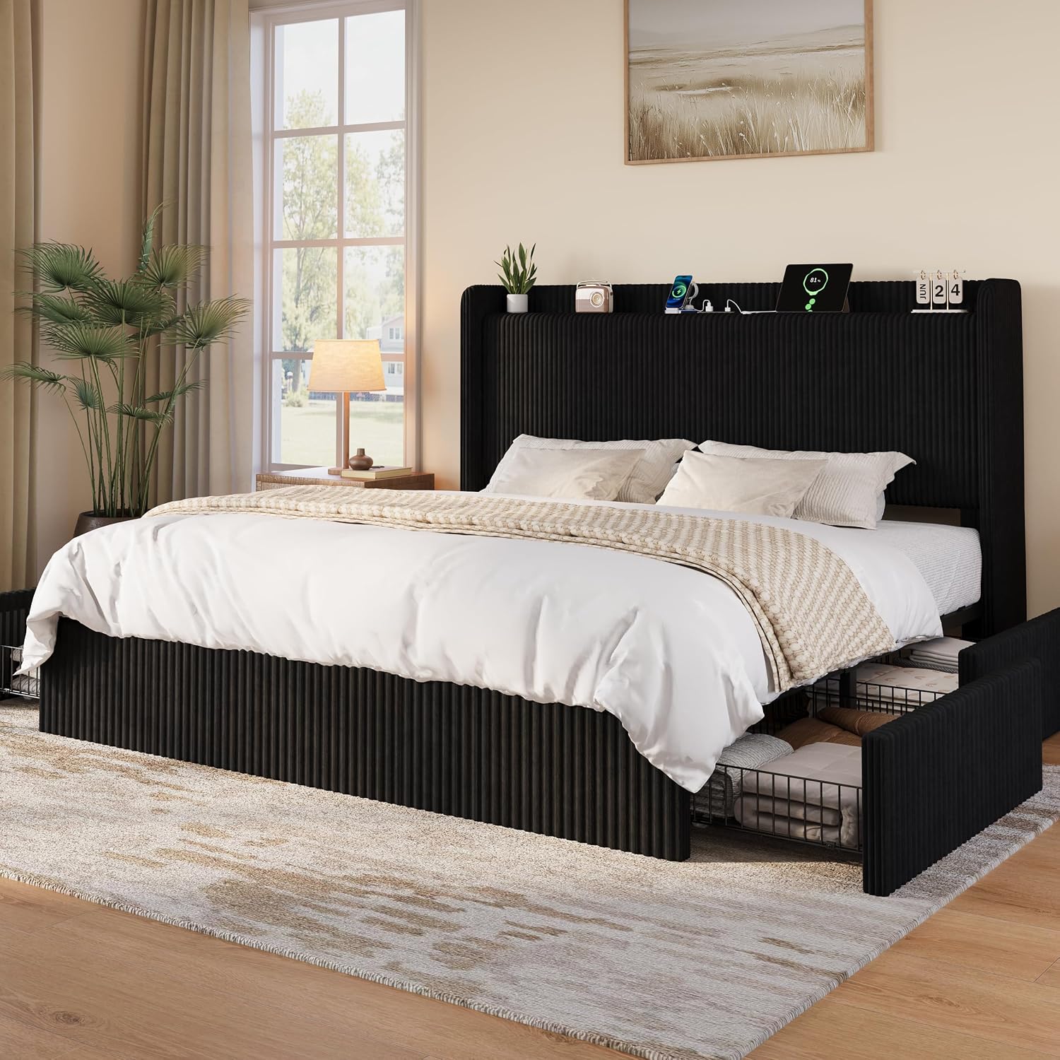 Struttura Letto King Size con  - King Size Bed Frame With Storage Drawers recensione e prezzo