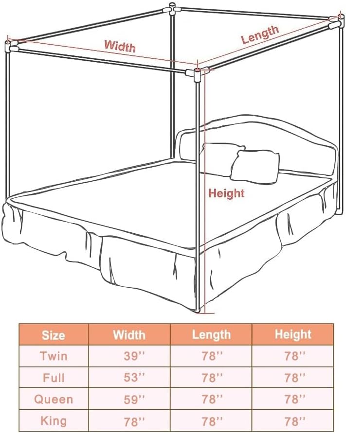 Struttura letto a baldacchino  - Canopy Bed Frame Metal Queen recensione e prezzo