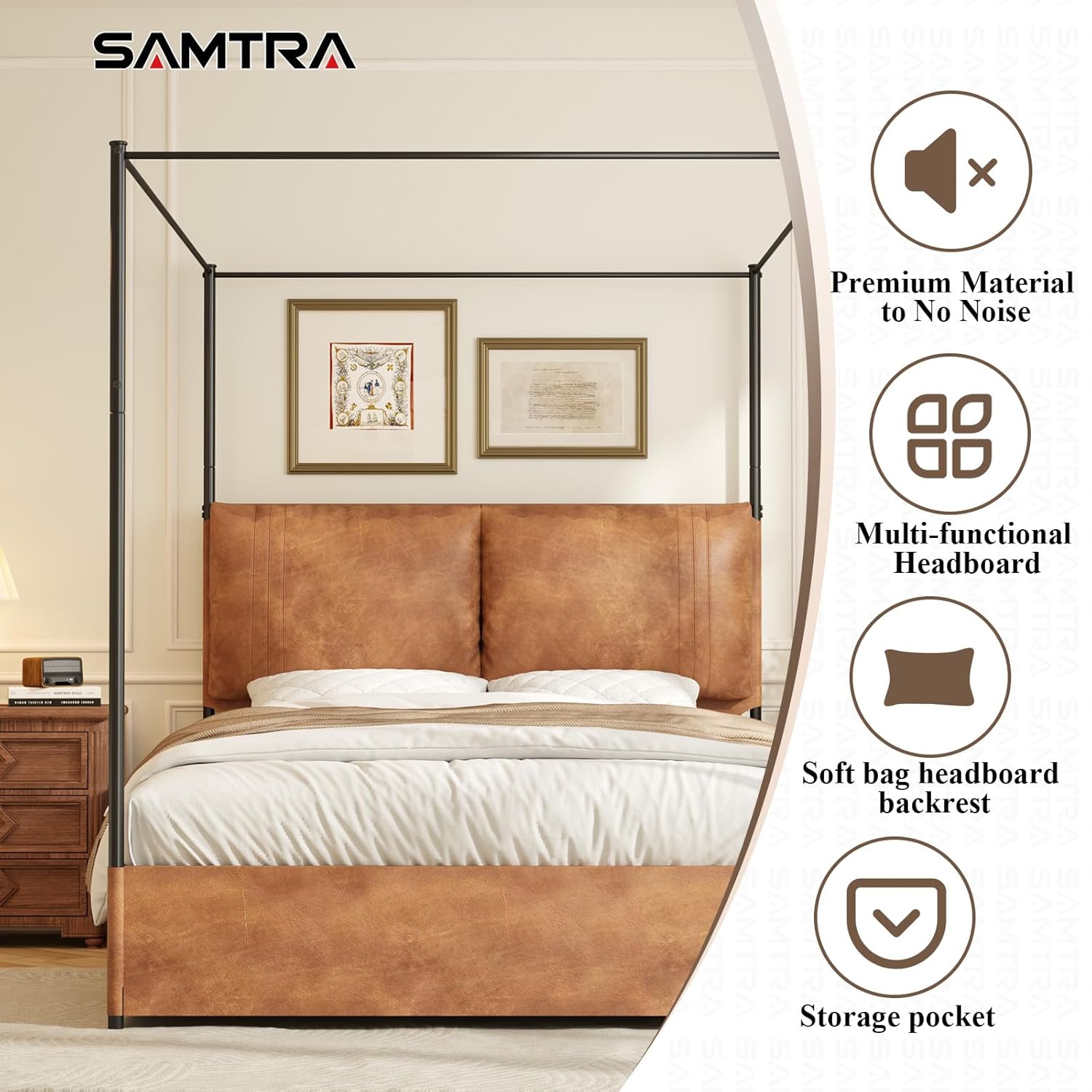 Letto a baldacchino Queen con  - Canopy Bed Frame Metal Queen recensione e prezzo