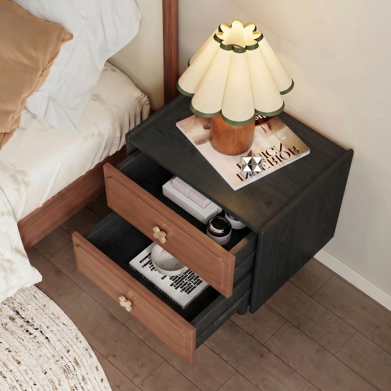 Comodino in Legno Massello Ner - Solid Wood Nightstand 2 Drawers recensione e prezzo