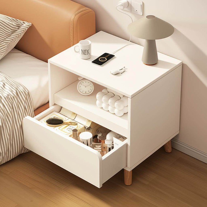 Comodino bianco con cassetti,  - Solid Wood Nightstand 2 Drawers recensione e prezzo
