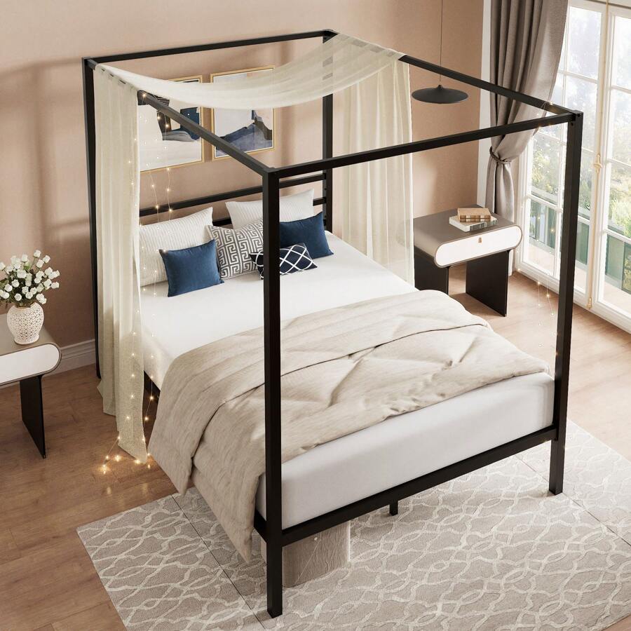 Struttura letto a baldacchino  - Canopy Bed Frame Metal Queen recensione e prezzo