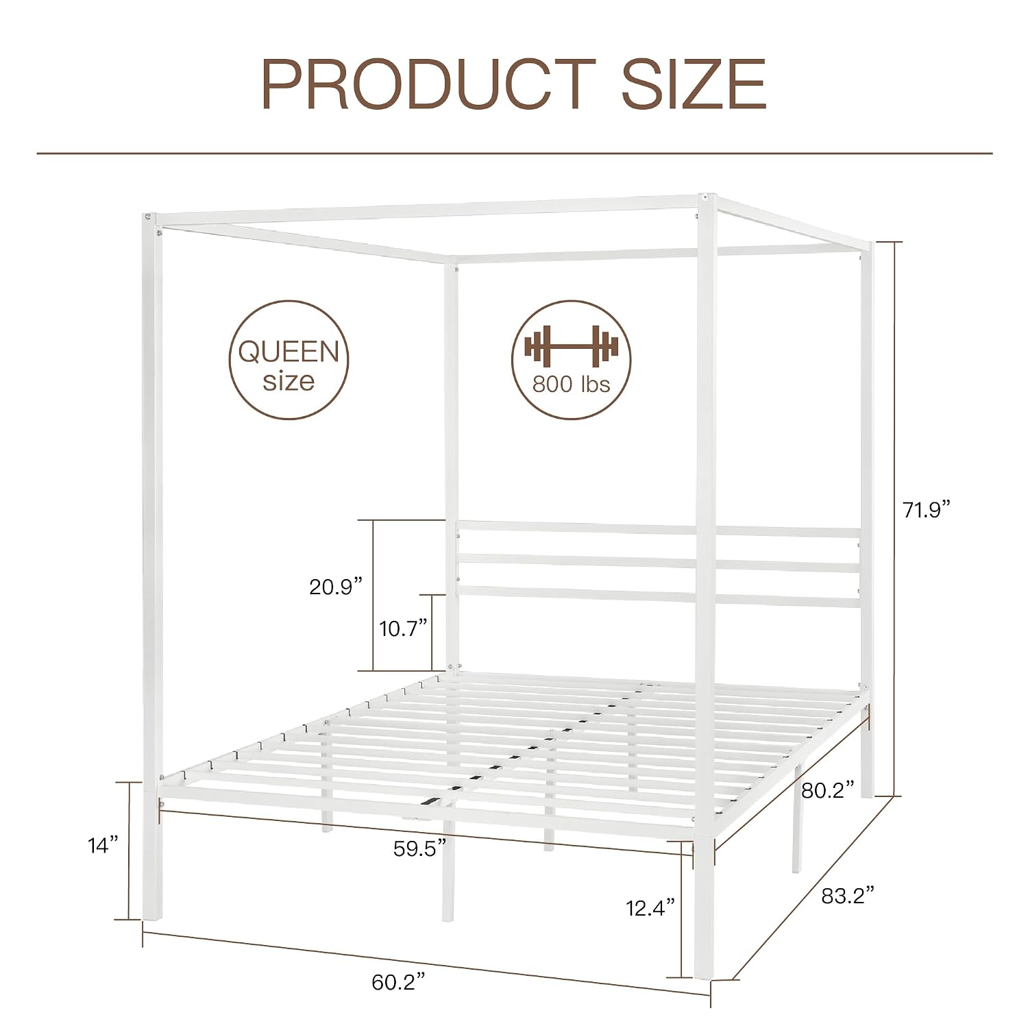 Struttura del letto a baldacch - Canopy Bed Frame Metal Queen recensione e prezzo
