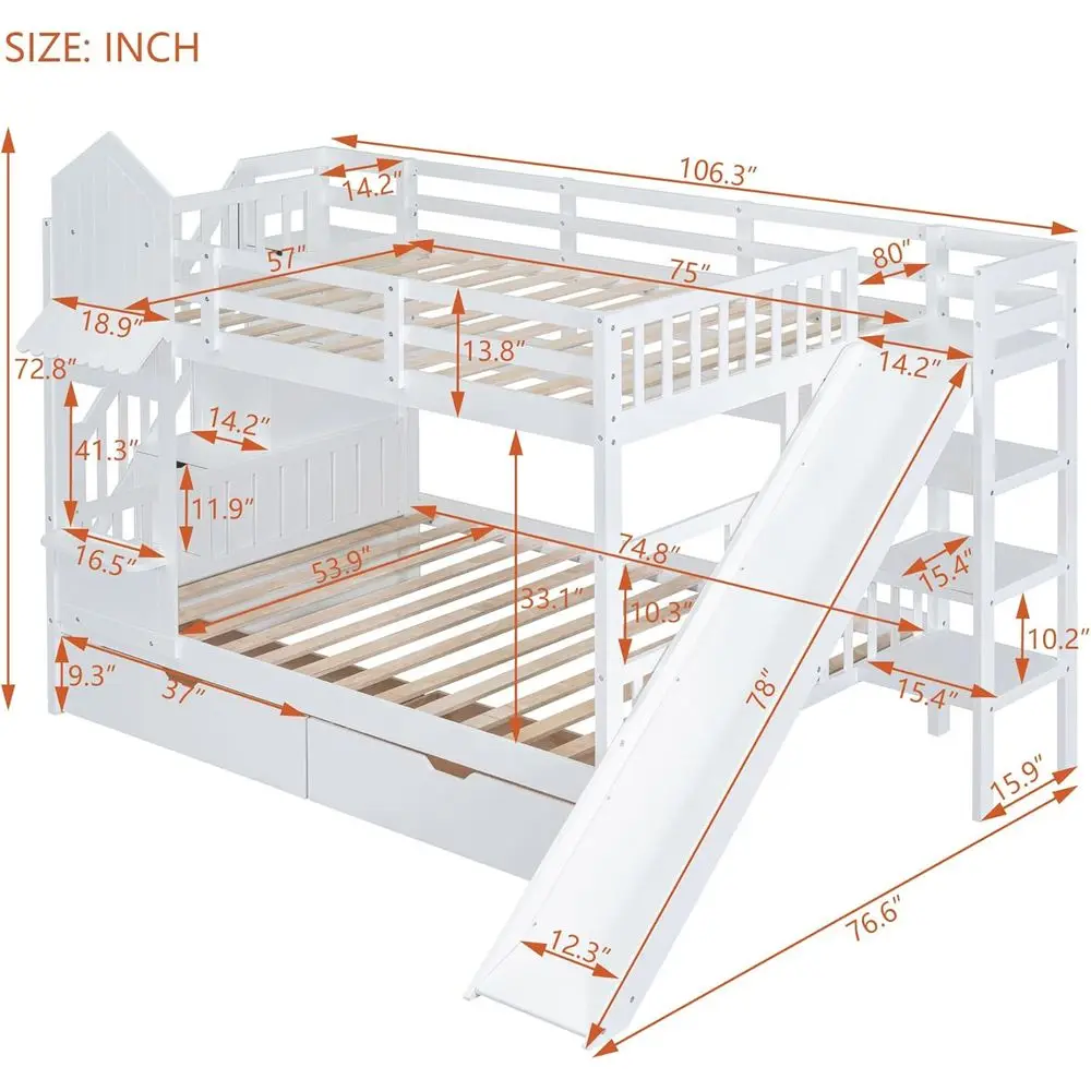 Letto a Castello Bianco per Ba - Bunk Bed With Stairs And Slide recensione e prezzo