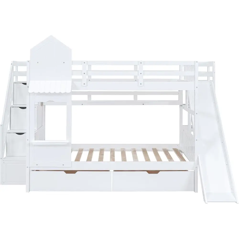 Letto a Castello Bianco per Ba - Bunk Bed With Stairs And Slide recensione e prezzo